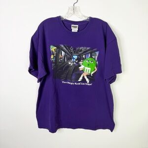 Vintage Y2K M&Ms T Shirt XL Purple Promo Graphic Tee Candy 90s